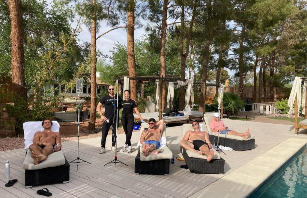 IV Service alongside the pool